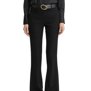 Elie Tahari Women's US4 Black Fit & Flare Pant Wool Blend Dress Pant Trouser